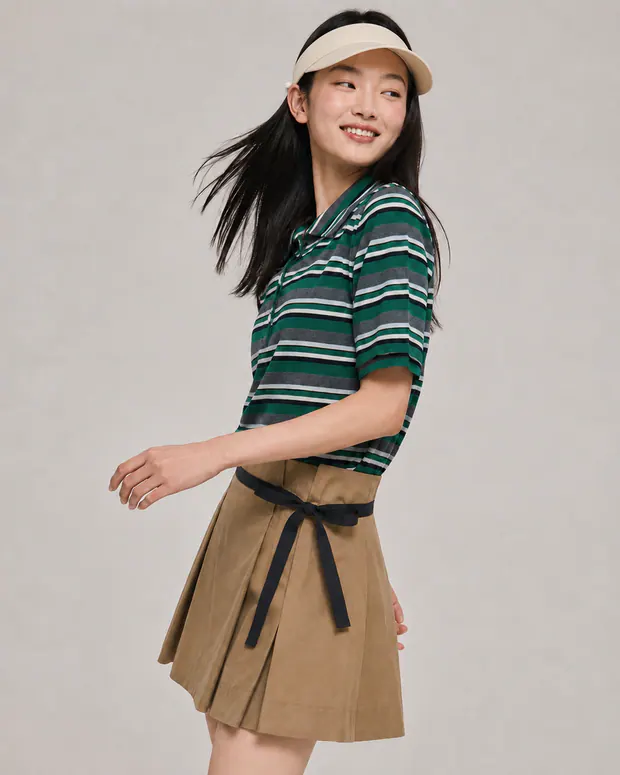 Wood Beige Pleated Skirt in Wood Beige, product image 1 of 6