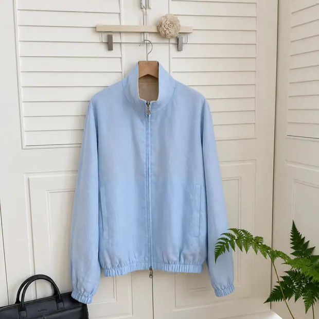 Men's Bomber Jacket in Shell Blue, product view