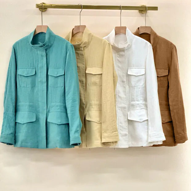 Linen Traveller Jacket in Turquoise Green, product image 3 of 8