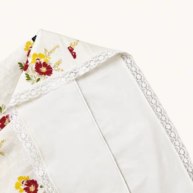 Floral Midi Skirt in Cream White, product image 3 of 6