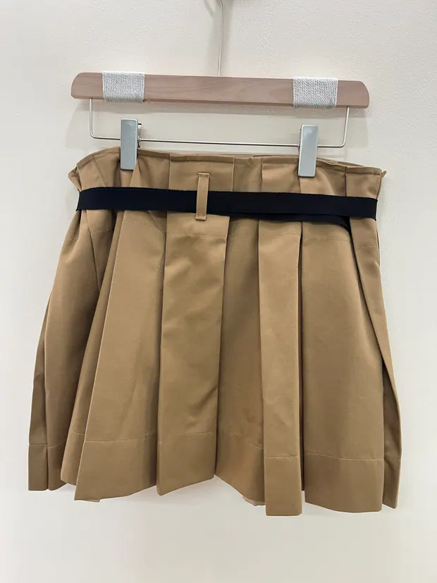 Wood Beige Pleated Skirt in Wood Beige, product image 5 of 6