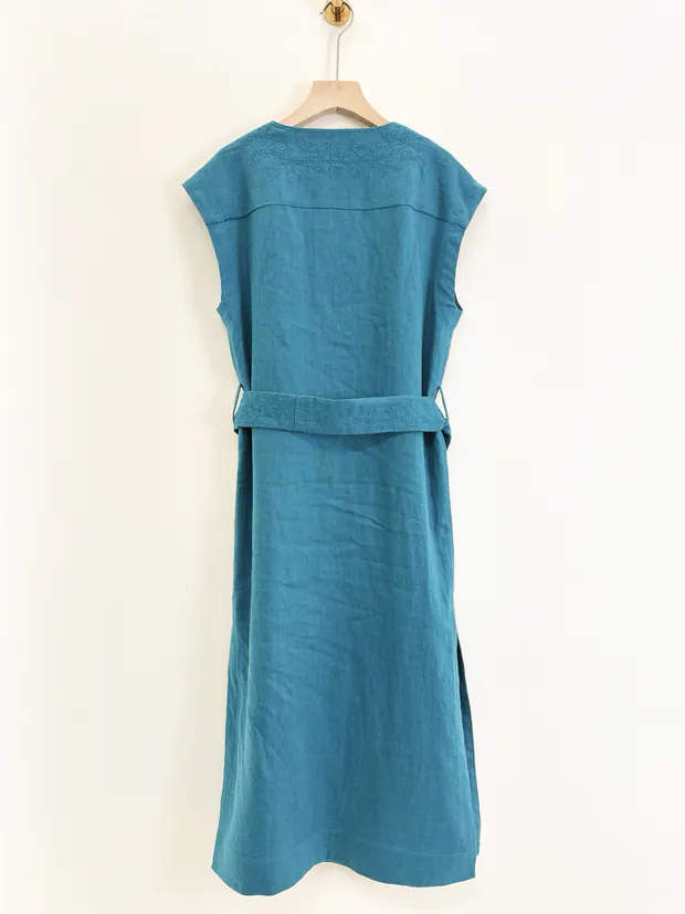 Turquoise Embroidered Dress in Turquoise Green, product image 7 of 8