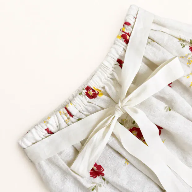 Floral Midi Skirt in Cream White, product image 1 of 6