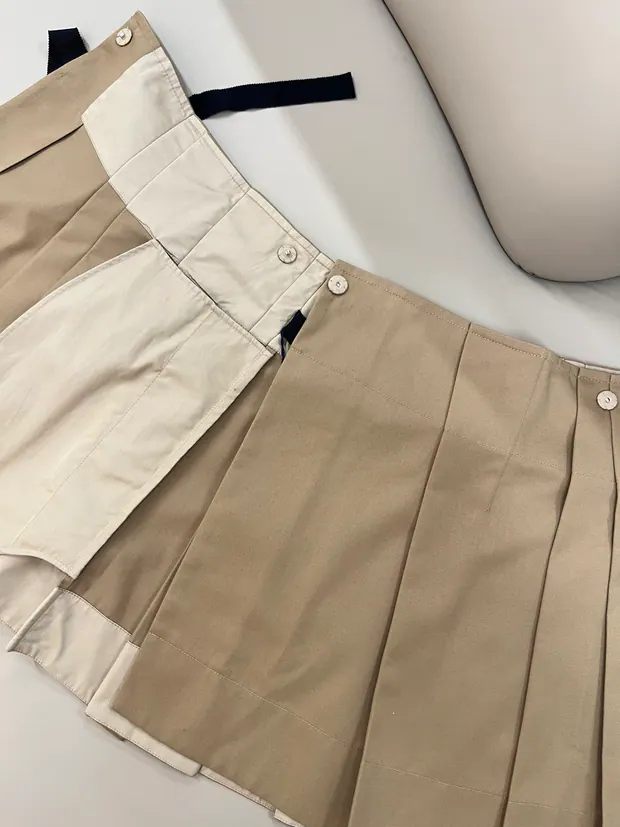 Wood Beige Pleated Skirt in Wood Beige, product image 2 of 6