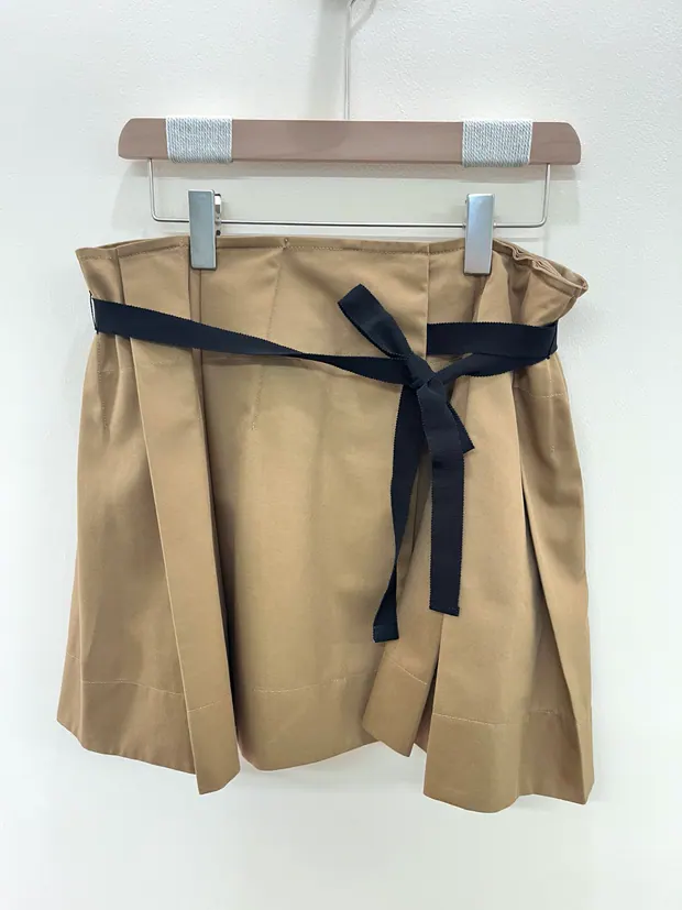 Wood Beige Pleated Skirt in Wood Beige, product image 3 of 6