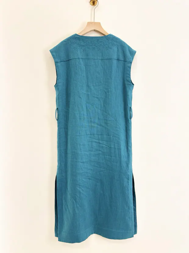 Turquoise Embroidered Dress in Turquoise Green, product image 3 of 8