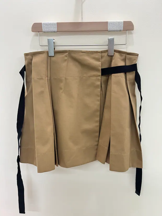 Wood Beige Pleated Skirt in Wood Beige, product image 4 of 6