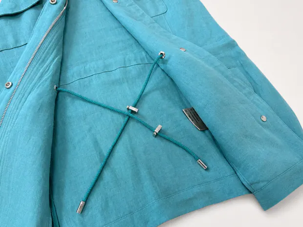 Linen Traveller Jacket in Turquoise Green, product image 7 of 8