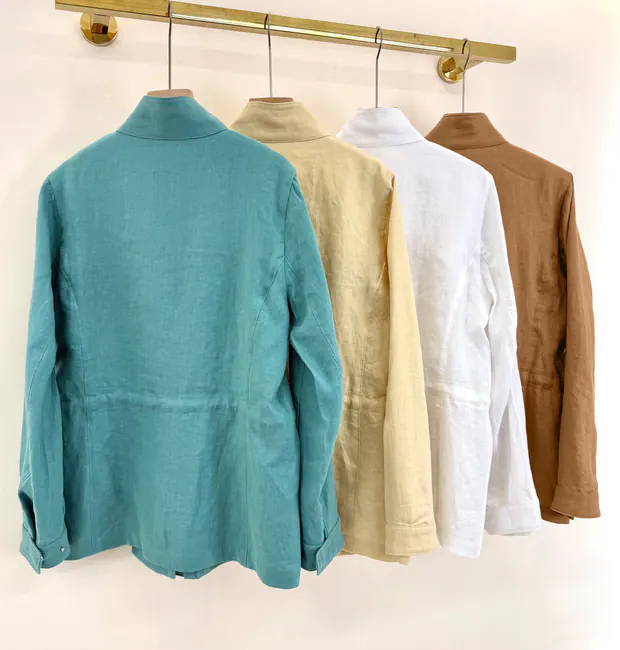 Linen Traveller Jacket in Turquoise Green, product image 4 of 8