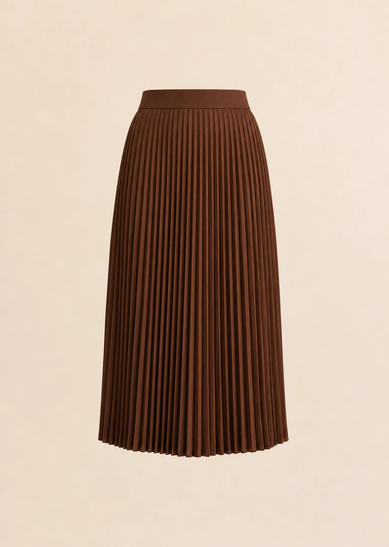 Brown Pleated Midi Skirt product image 50