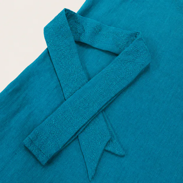 Turquoise Embroidered Dress in Turquoise Green, product image 5 of 8