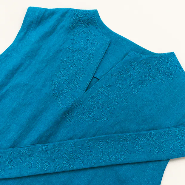 Turquoise Embroidered Dress in Turquoise Green, product image 6 of 8
