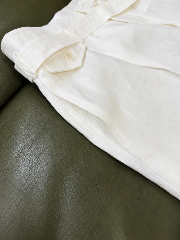 Linen Shorts in White, product image 4 of 8