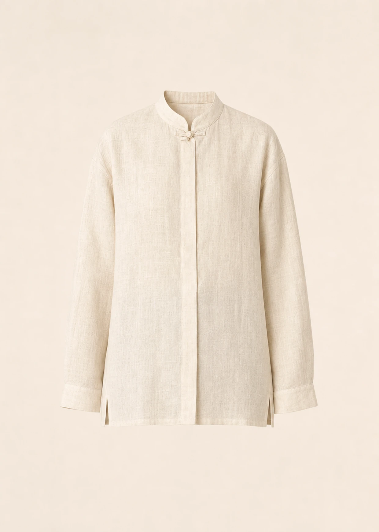 Loro Mandarin-Collar Linen Shirt product view 50