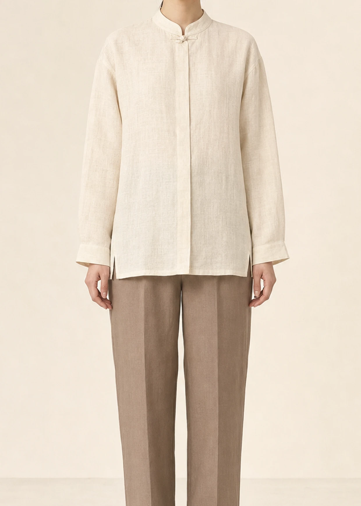 Mandarin-Collar Linen Shirt product image 20