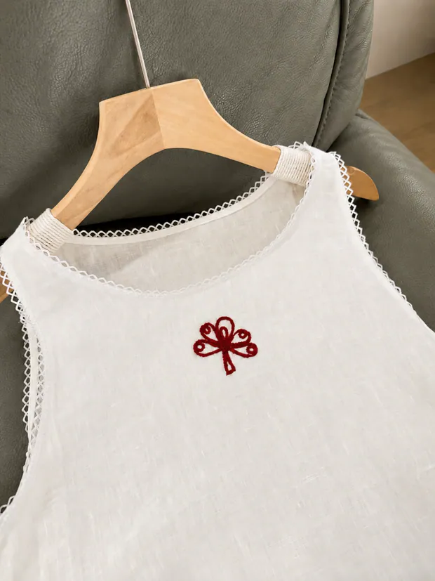 White Embroidered Dress in White, product image 4 of 6