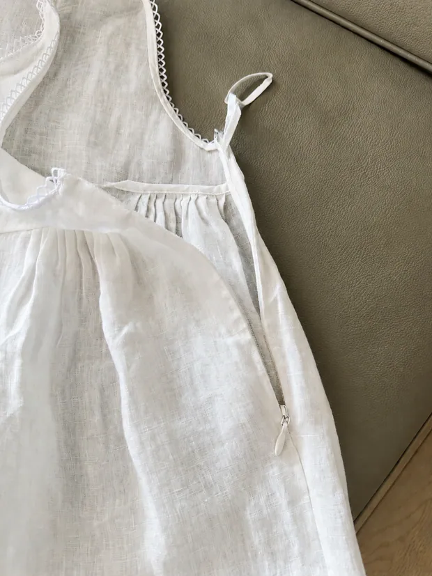 White Embroidered Dress in White, product image 5 of 6