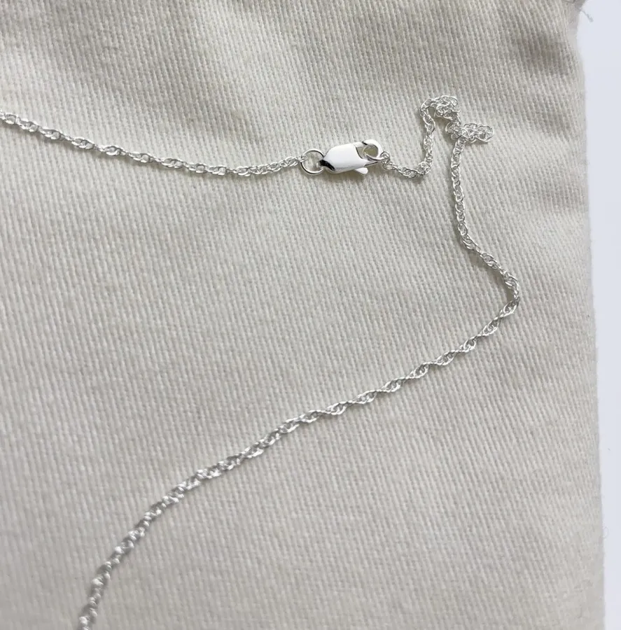 Sterling Silver Bean-Pendant Necklace in Silver, product view 06