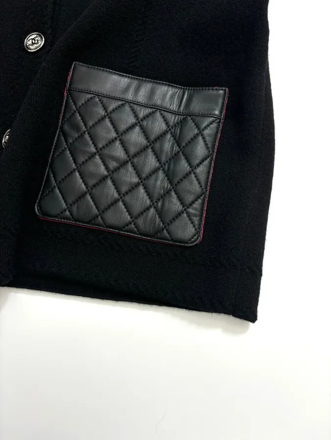 Black Slim-Fit Sleeveless Knit Top in Black, product view 11