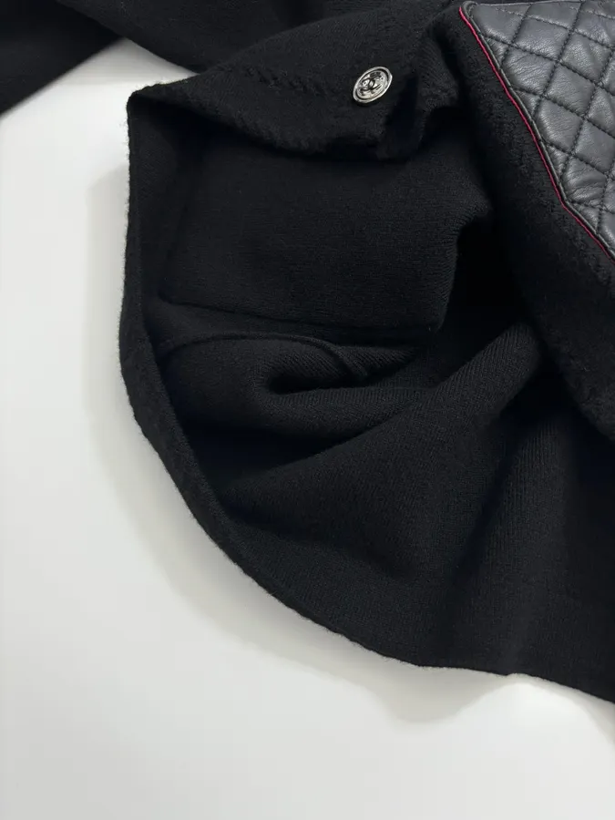 Black Slim-Fit Sleeveless Knit Top in Black, product view 13