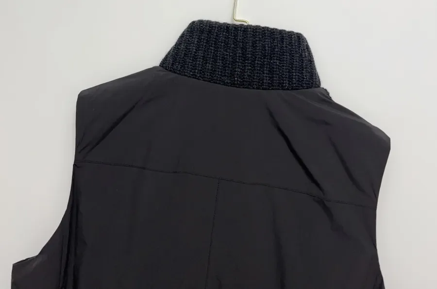 Charcoal High-Neck Zip Knit Vest in Dark Gray, product view 11