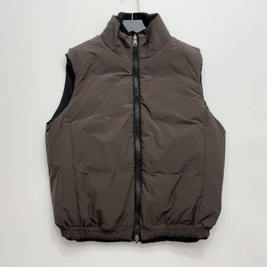 Charcoal High-Neck Zip Knit Vest in Dark Gray, product view 12