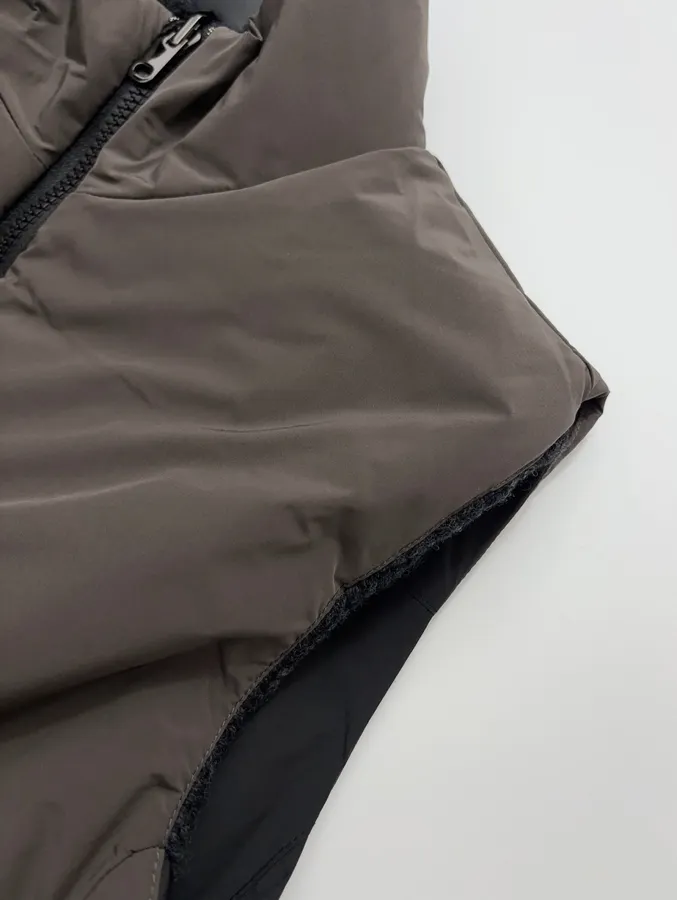 Charcoal High-Neck Zip Knit Vest in Dark Gray, product view 14