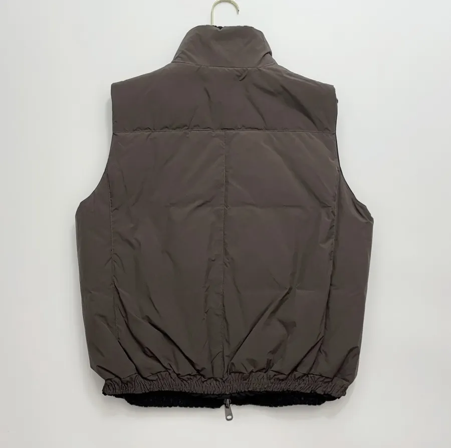 Charcoal High-Neck Zip Knit Vest in Dark Gray, product view 17