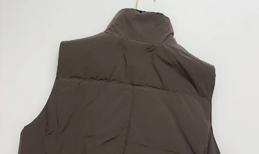 Charcoal High-Neck Zip Knit Vest in Dark Gray, product view 18