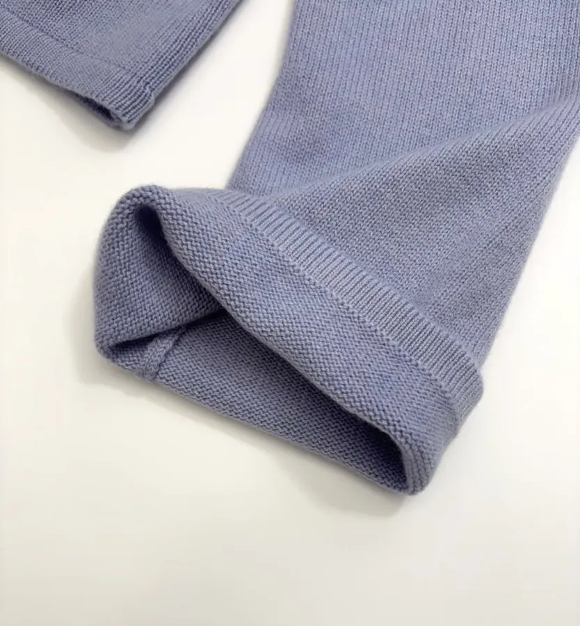 Solid Cashmere Knit Cardigan in Periwinkle, product view 08