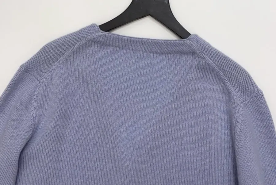Solid Cashmere Knit Cardigan in Periwinkle, product view 15