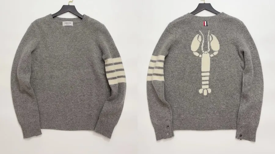 Long-Sleeve Pullover Sweater in Gray, product view 01