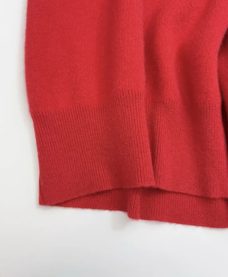 Red V-Neck Pullover Sweater in Red, product view 11