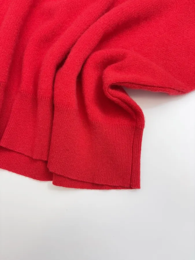Red V-Neck Pullover Sweater in Red, product view 12