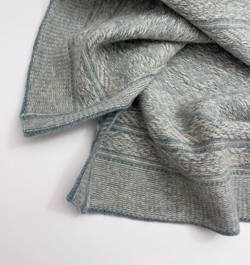 Retro Japanese-style All-match Jacquard Loose-fit Classic Crewneck Vest Waistcoat in Light Blue, product view 12