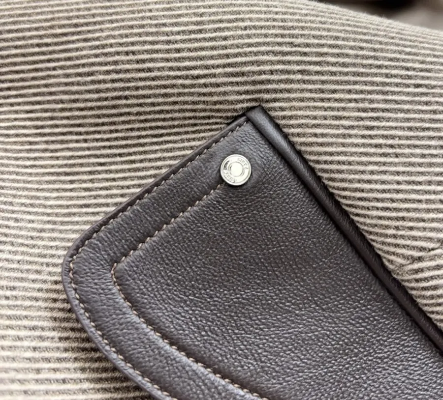 Antique Retro Leather-Inlaid Double-Layer Equestrian Twill Wool Suit in Taupe, product view 16
