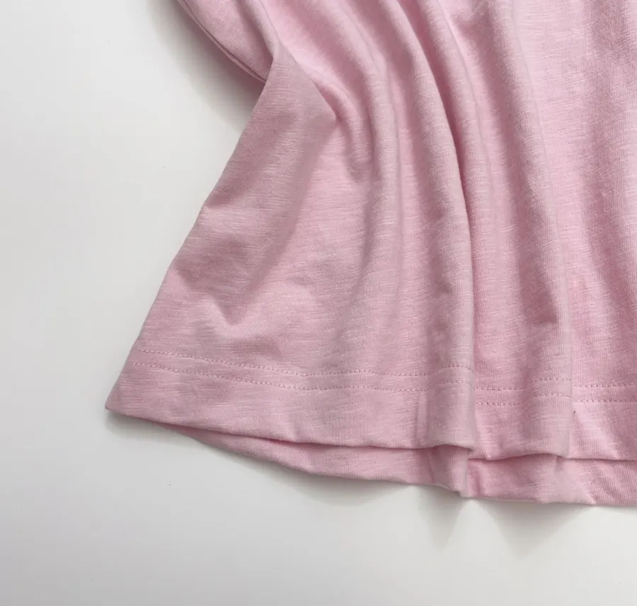 Cherry Blossom Embroidered Crew-Neck T-Shirt in Pink, product view 13