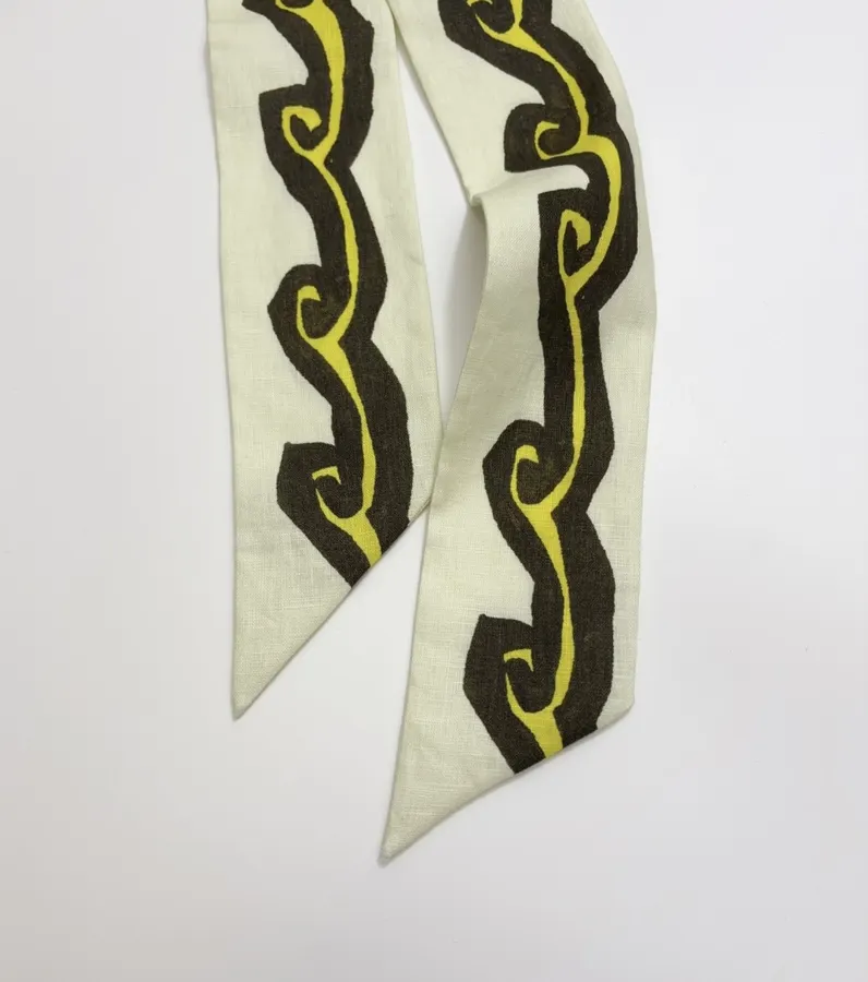 Linen Bright Yellow Floral Print Halterneck Backless Dress - Mini Skirt in Yellow and Black, product view 06