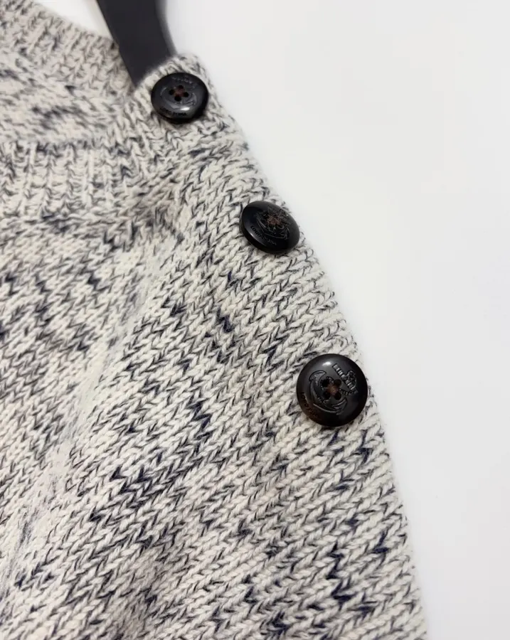 Cashmere Knit Sweater, High-Quality Textured Casual Top in Gray, product view 05