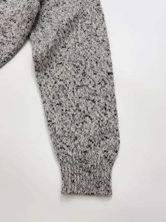 Cashmere Knit Sweater, High-Quality Textured Casual Top in Gray, product view 08