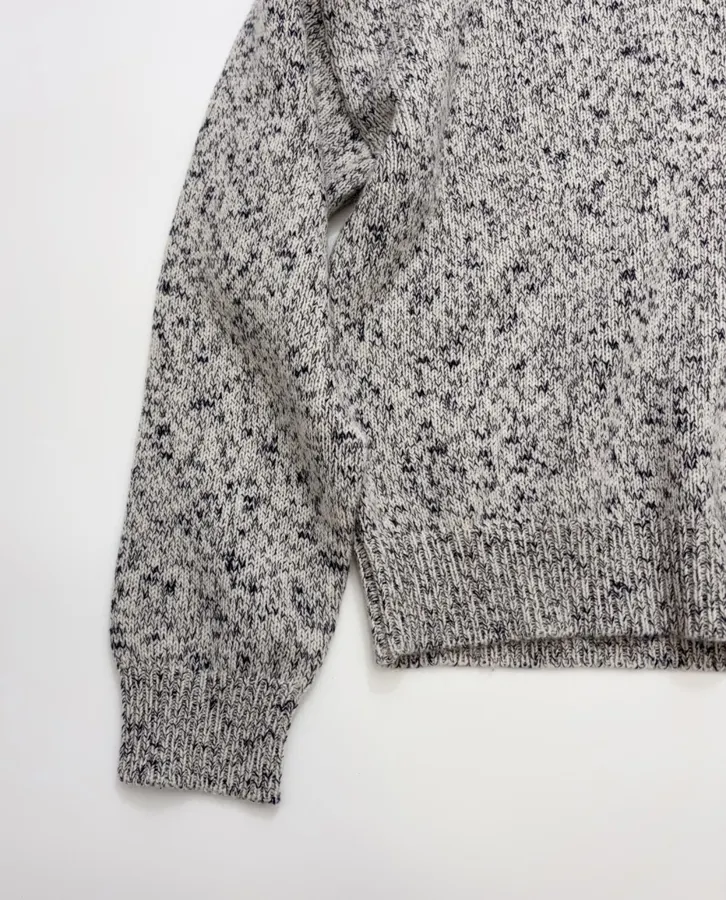 Cashmere Knit Sweater, High-Quality Textured Casual Top in Gray, product view 10