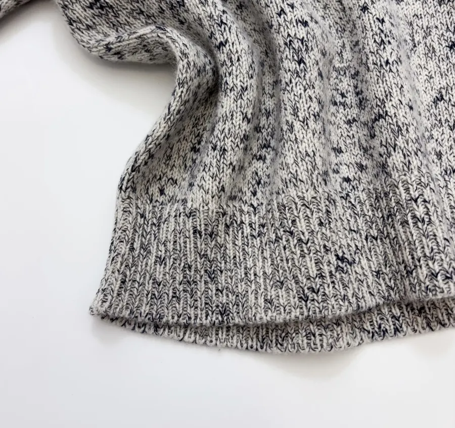 Cashmere Knit Sweater, High-Quality Textured Casual Top in Gray, product view 11
