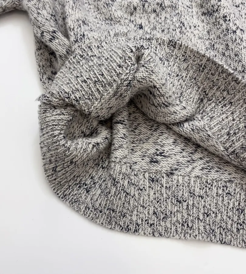 Cashmere Knit Sweater, High-Quality Textured Casual Top in Gray, product view 13