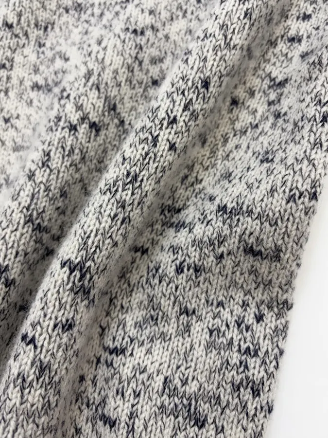 Cashmere Knit Sweater, High-Quality Textured Casual Top in Gray, product view 14