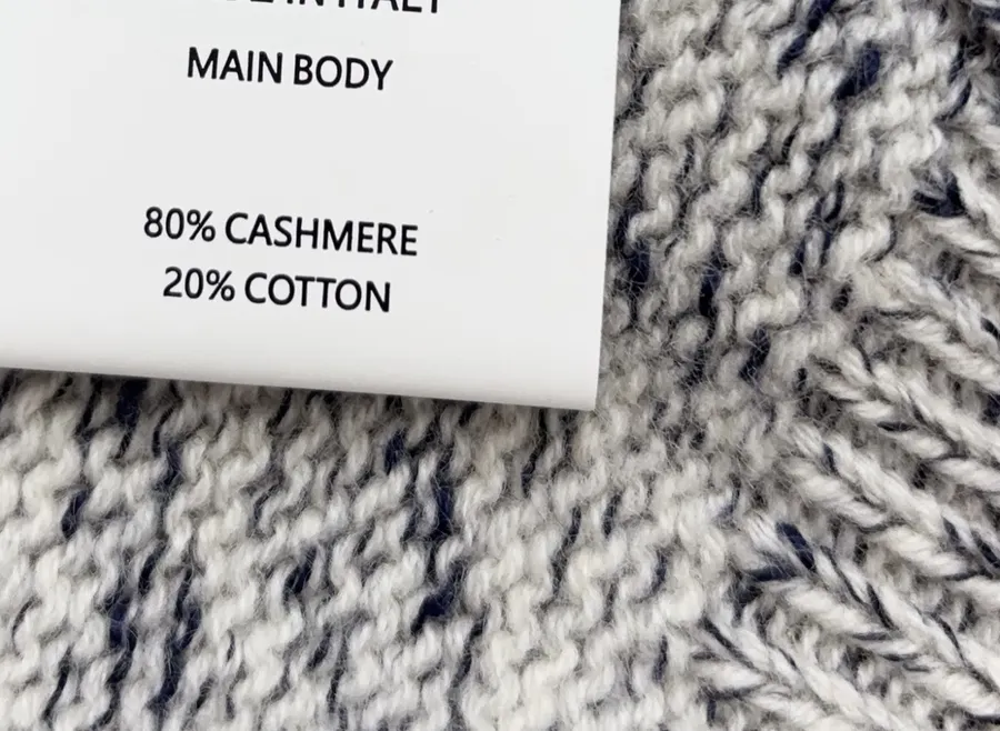 Cashmere Knit Sweater, High-Quality Textured Casual Top in Gray, product view 17