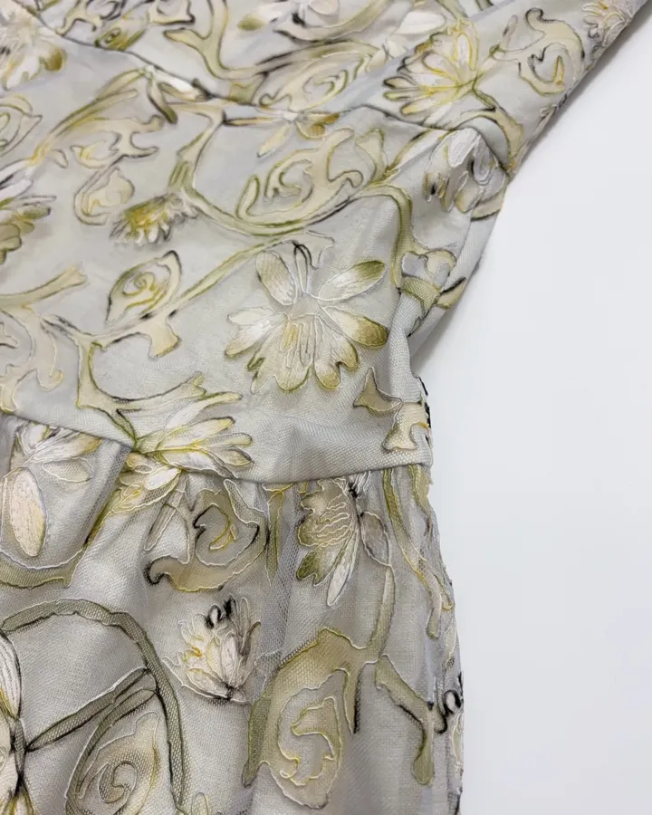 Strapless Midi Dress in Ivory Floral, product view 07