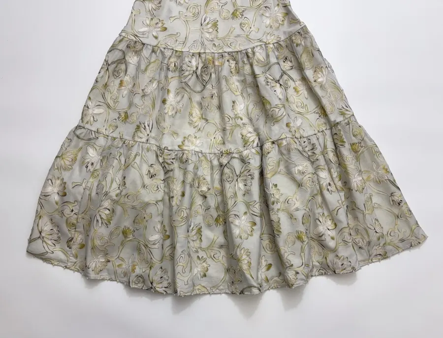 Strapless Midi Dress in Ivory Floral, product view 08