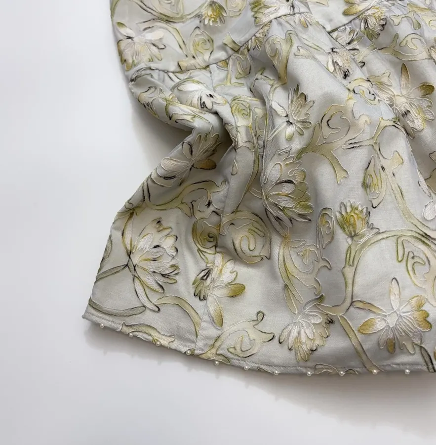 Strapless Midi Dress in Ivory Floral, product view 10