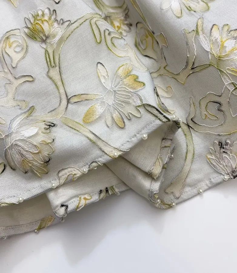 Strapless Midi Dress in Ivory Floral, product view 11