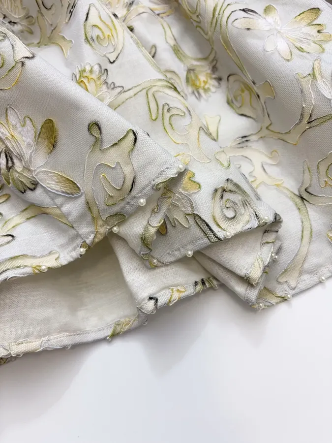 Strapless Midi Dress in Ivory Floral, product view 13